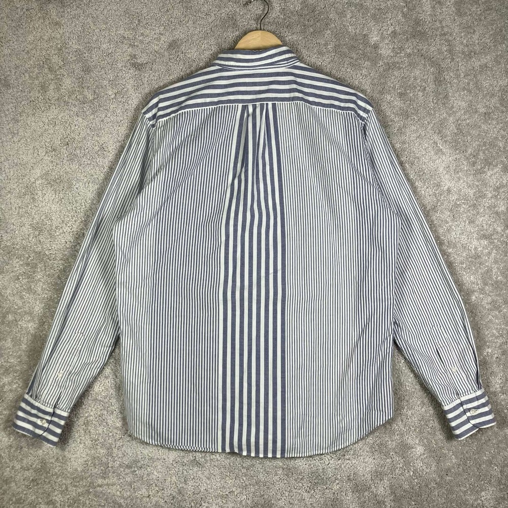 JCrew Broken-In Oxford Shirt Men's Large Blue White Stripe Slim Fit Button Down - Picture 7 of 14